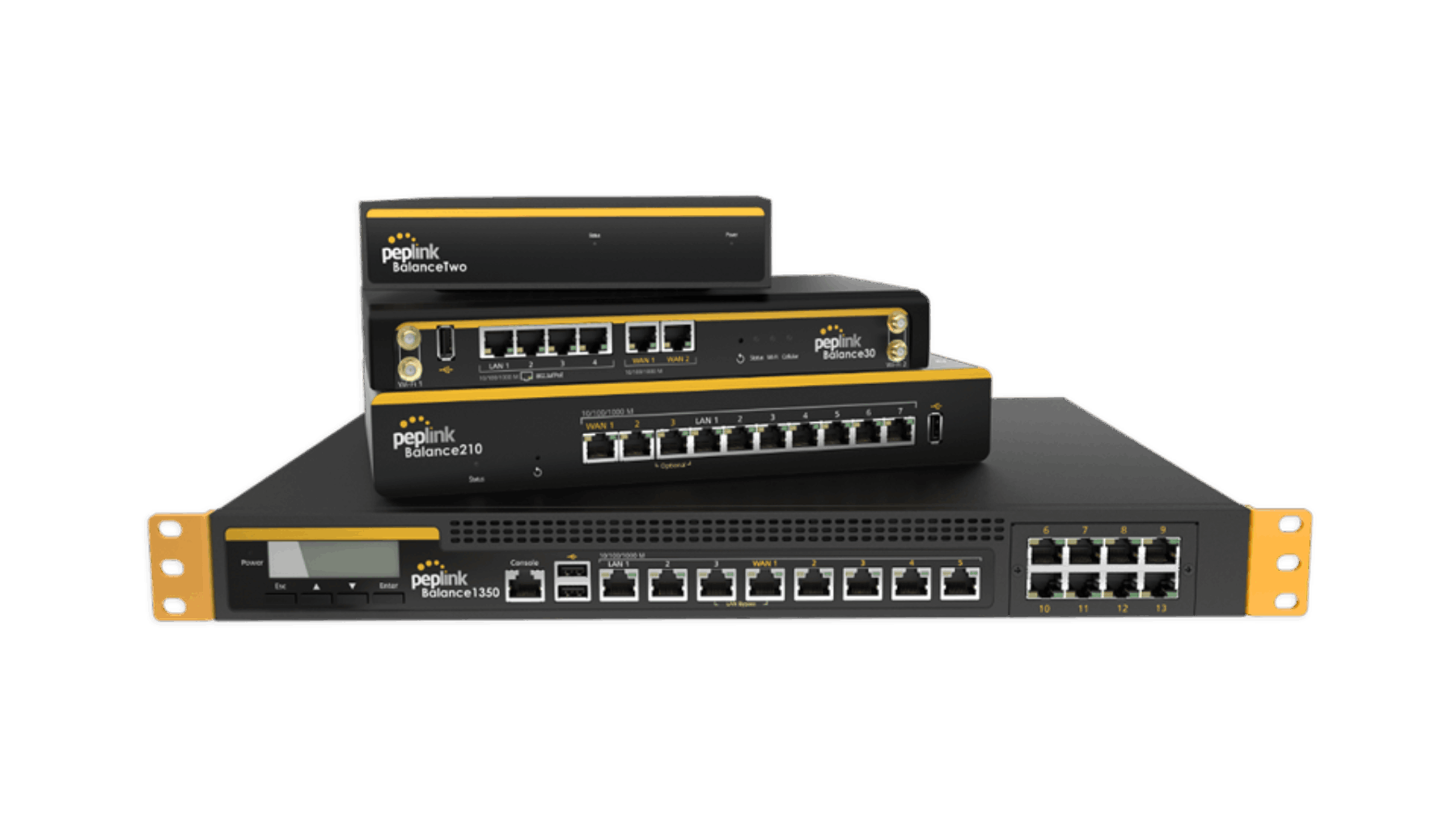 Picture of Peplink Balance stack leading the the peplink Balance range